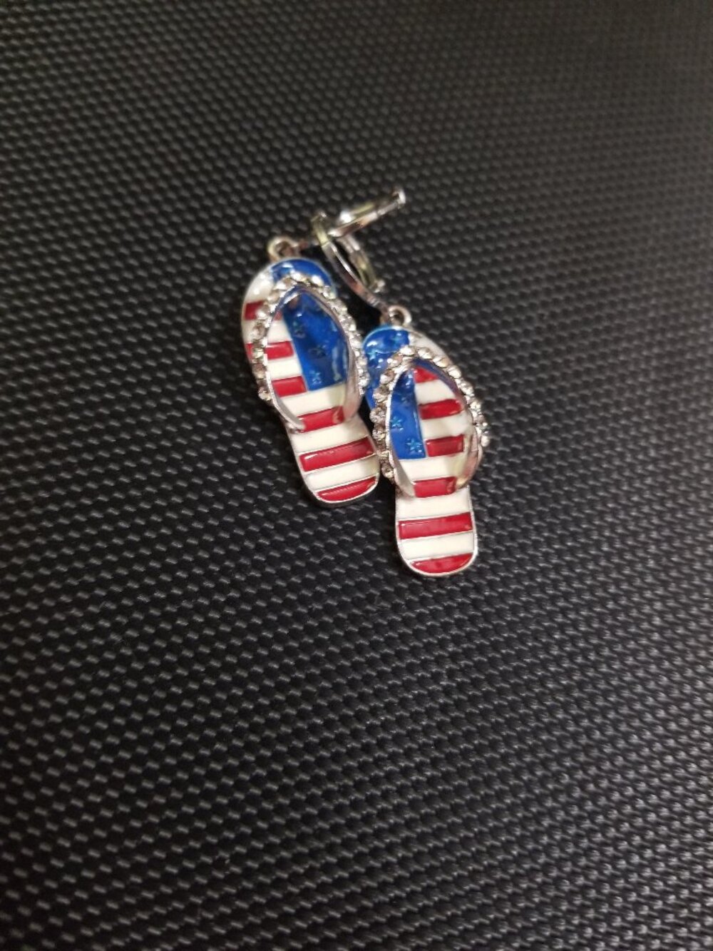 July Fourth Rhinestone Flip-Flops Earring Pair